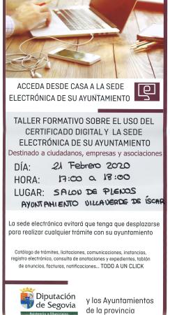 Imagen TALLER FORMATIVO DEL CERTIFICADO DIGITAL Y SEDE ELECTRONICA